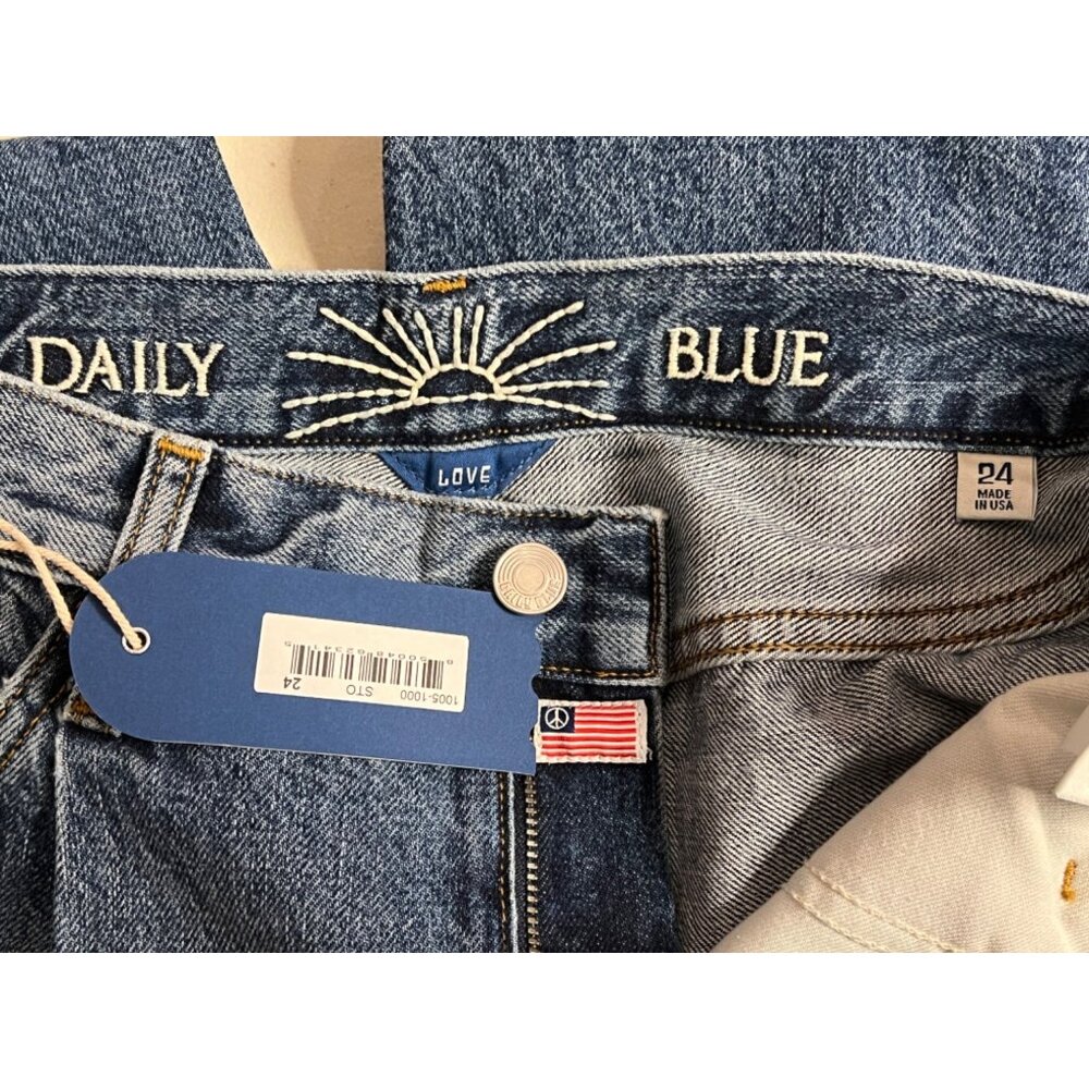 NWT $355 Daily Blue by Adrian Goldschmied LOVE 24  Cotton USA Barrel Legs - Picture 8 of 14